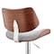 Armen Living Leland Adjustable Gray Faux Leather and Chrome Finish Bar Stool LCLEBAWAGR - alternate 6